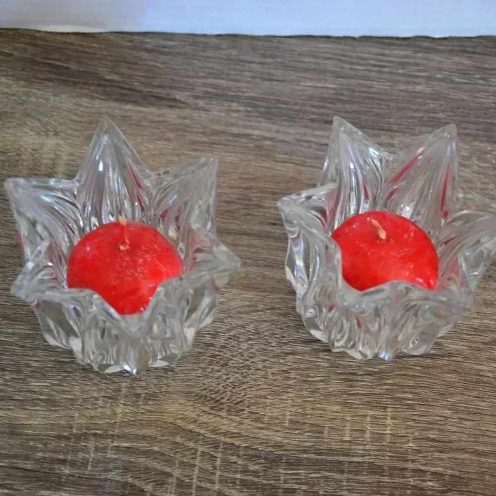 LAST CHANCE Vtg Glass Tulip Candle holders